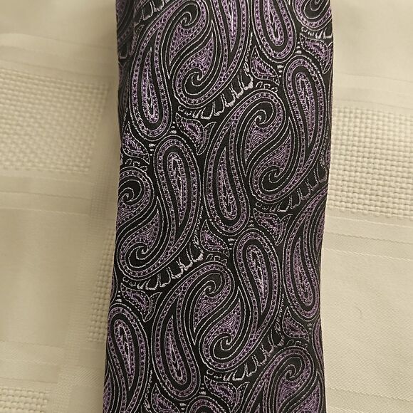Bellissimo Silk Tie Purple/ Black - Picture 8 of 16